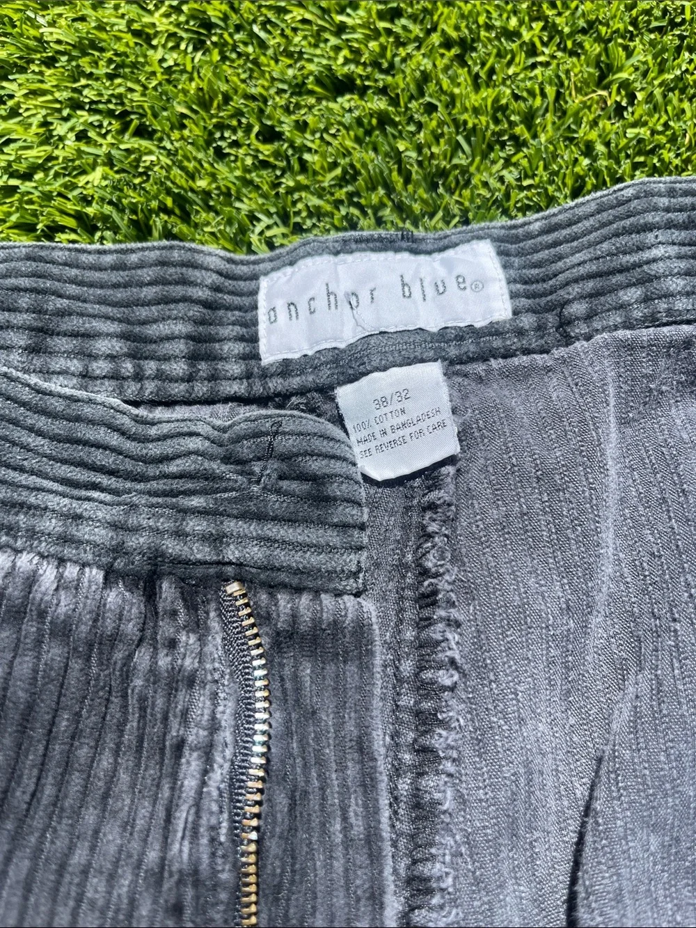 Anchor Blue Men's Gray Corduroy Pants